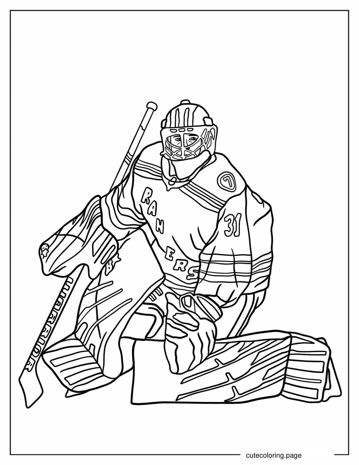 Igor Shesterkin Of The New York Rangers coloring page