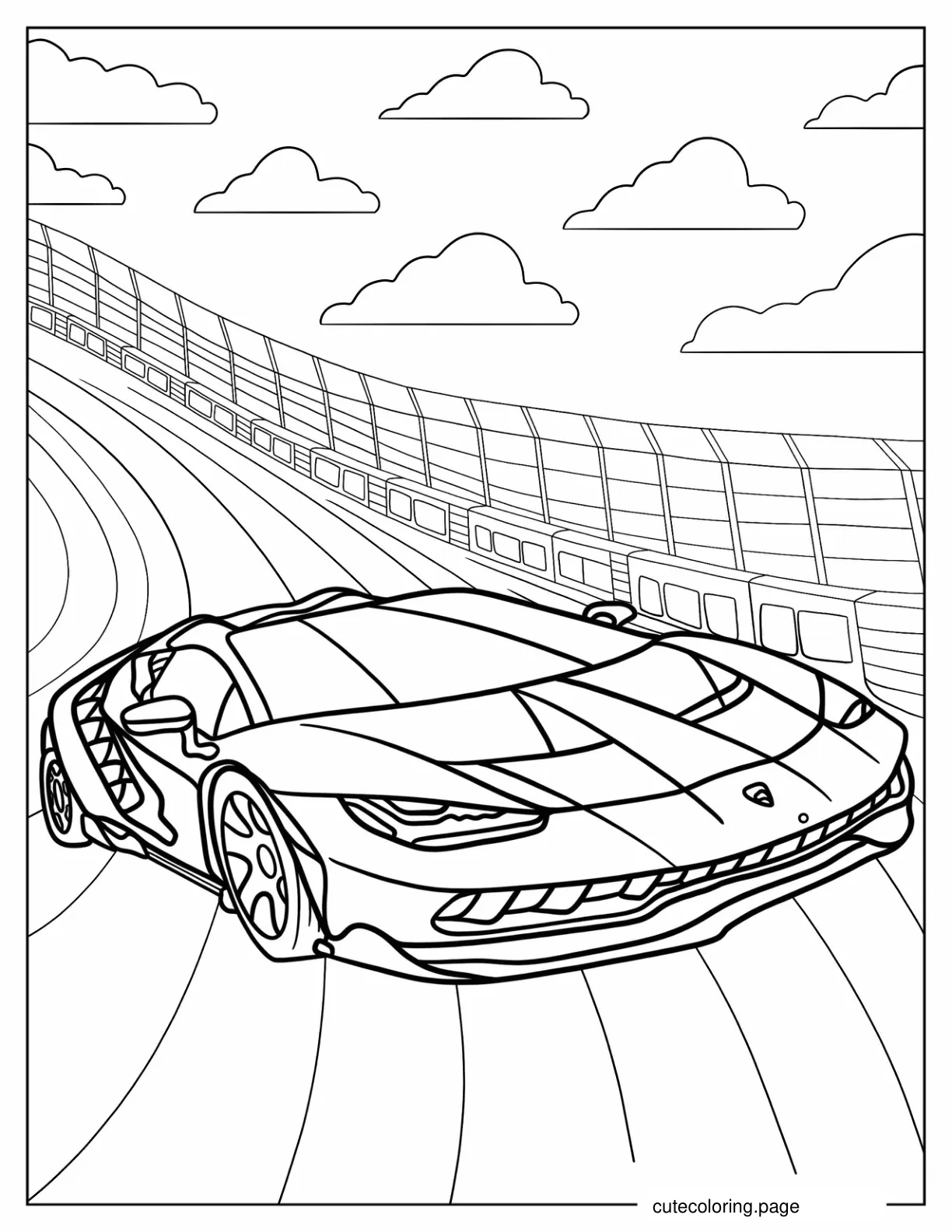 Easy Hot Wheels Race Car Coloring Page coloring page