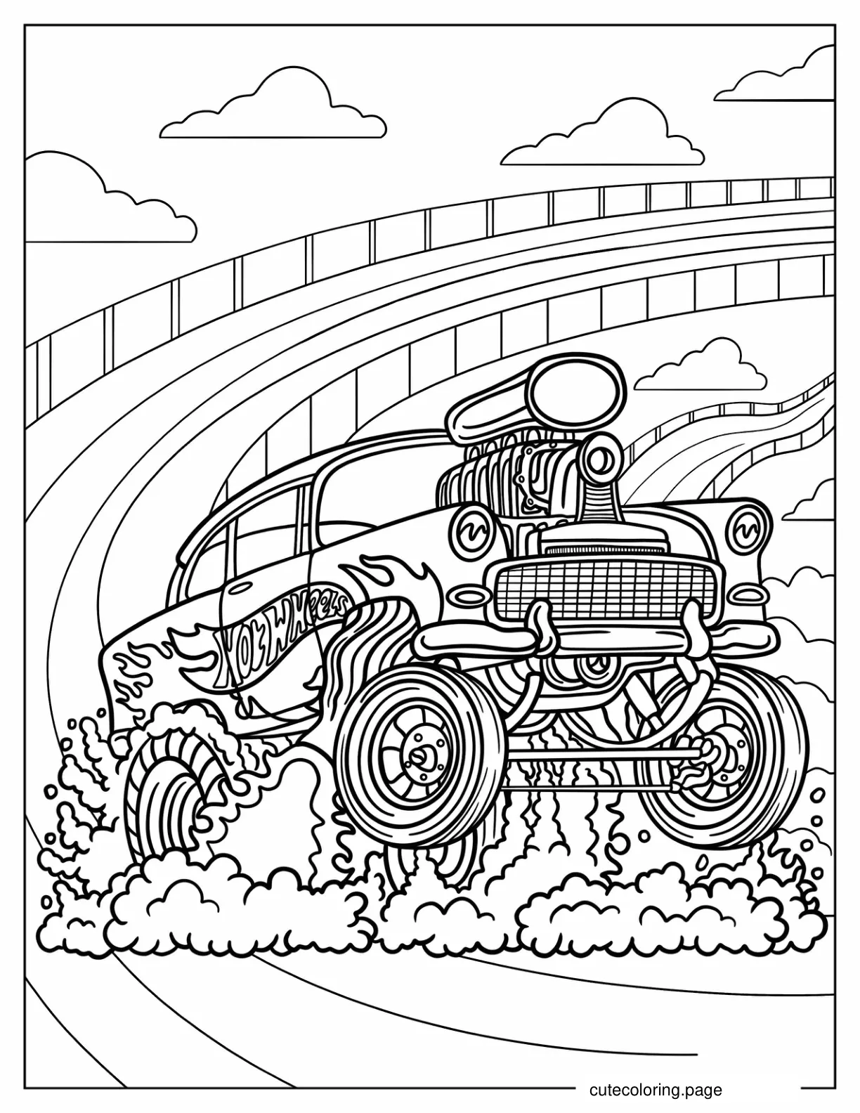 Hot Wheels 55 Chevy Bel Air Gasser coloring page