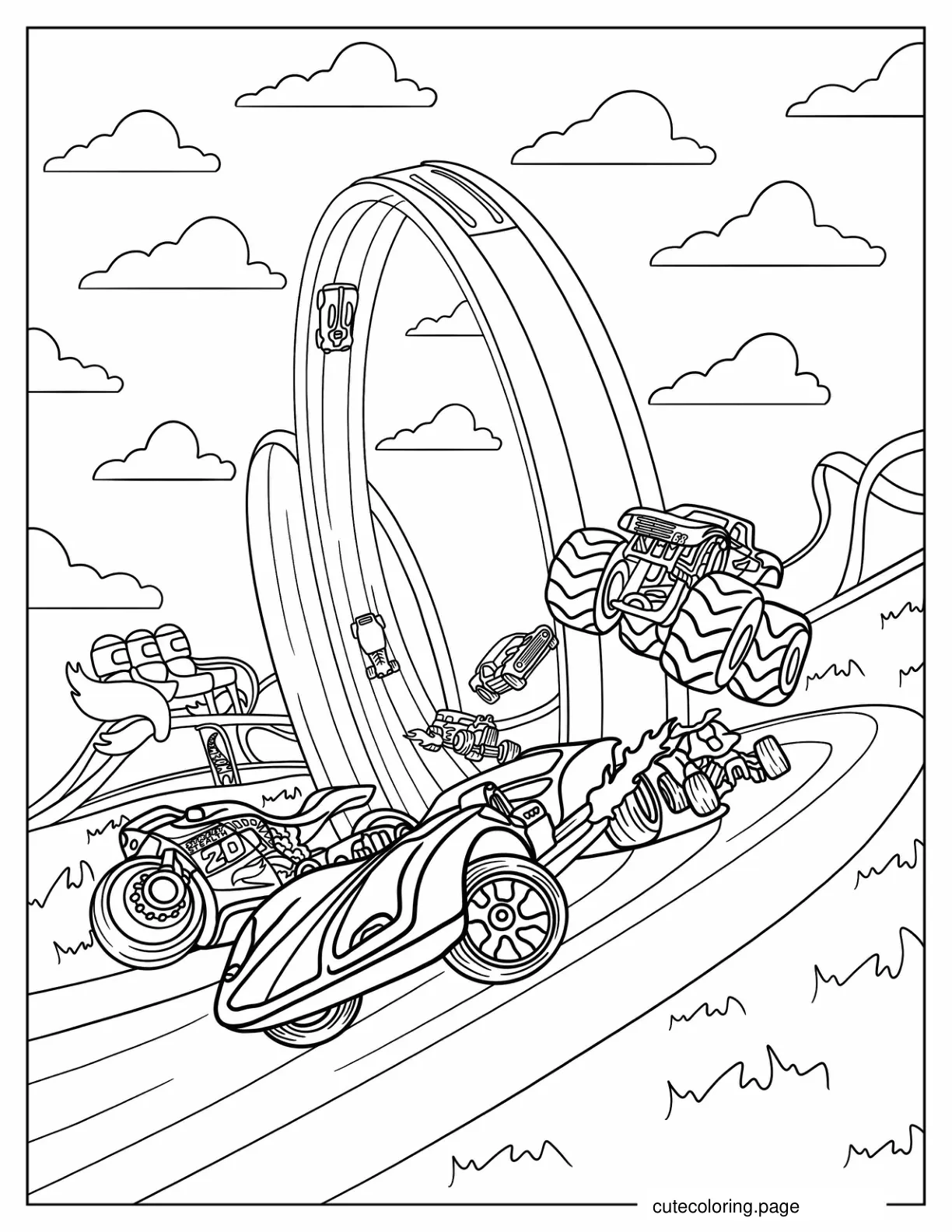 Hot Wheels Unleashed Coloring Sheet coloring page