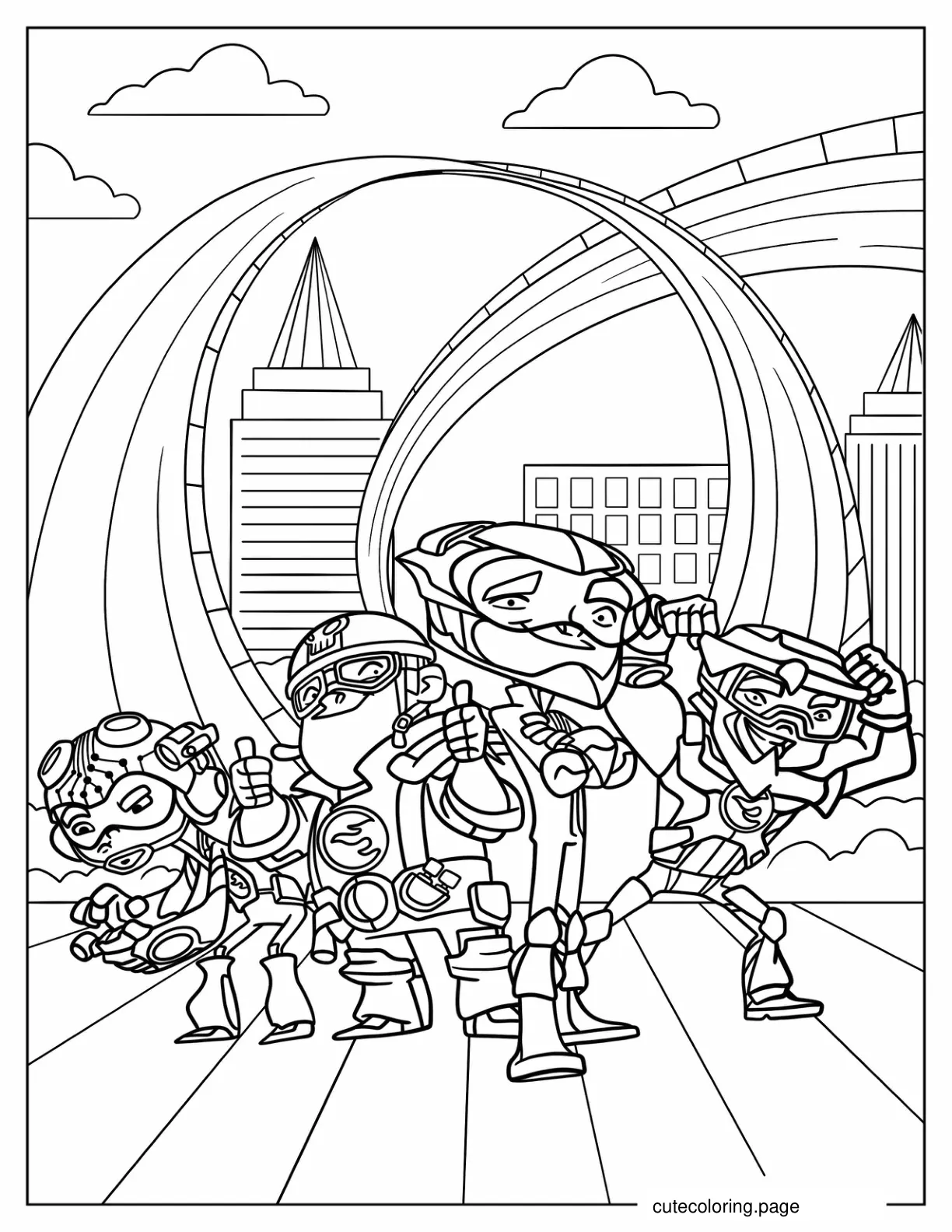 Team Hot Wheels On The Track Coloring Page For Kids coloring page