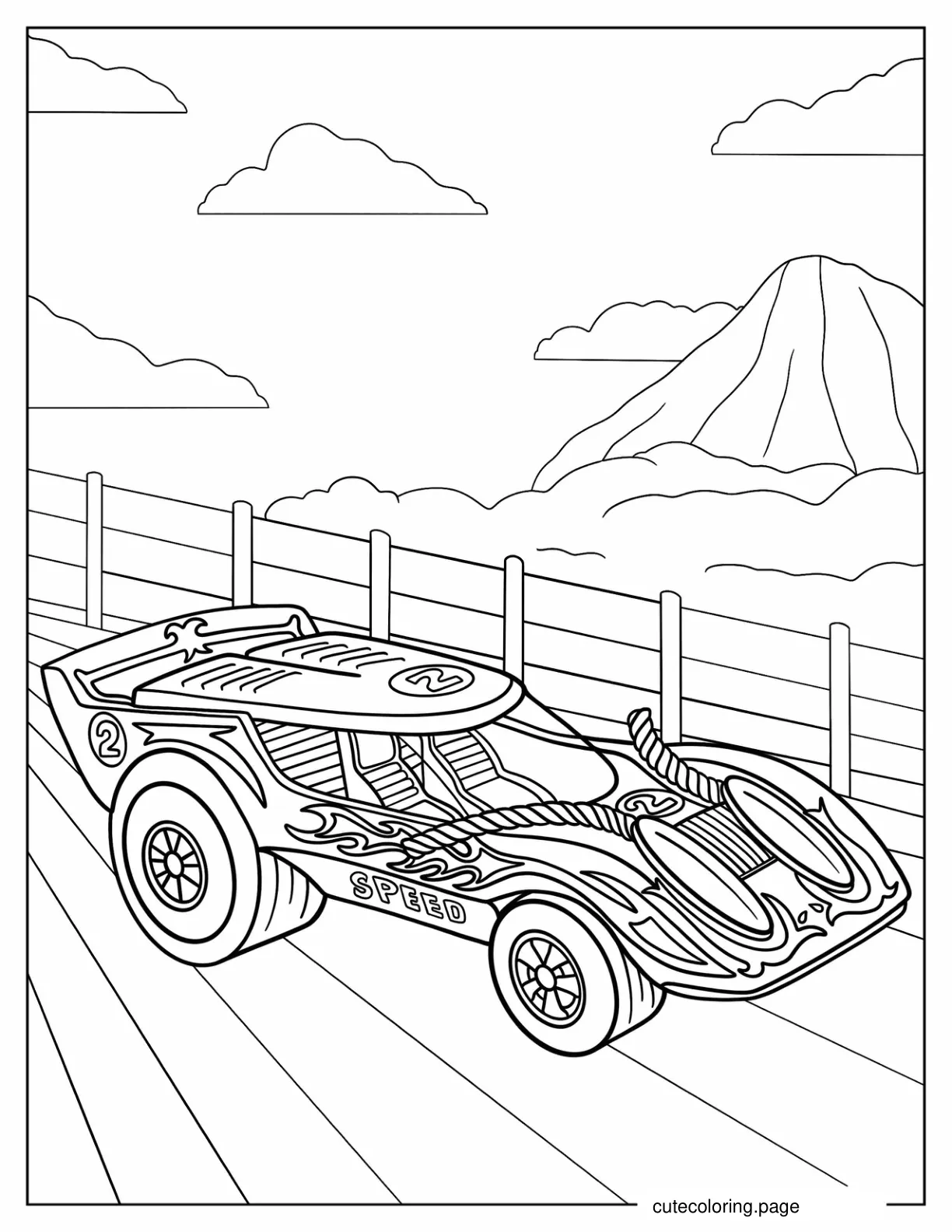 Vintage Hot Wheels Coloring Sheet For Kids coloring page
