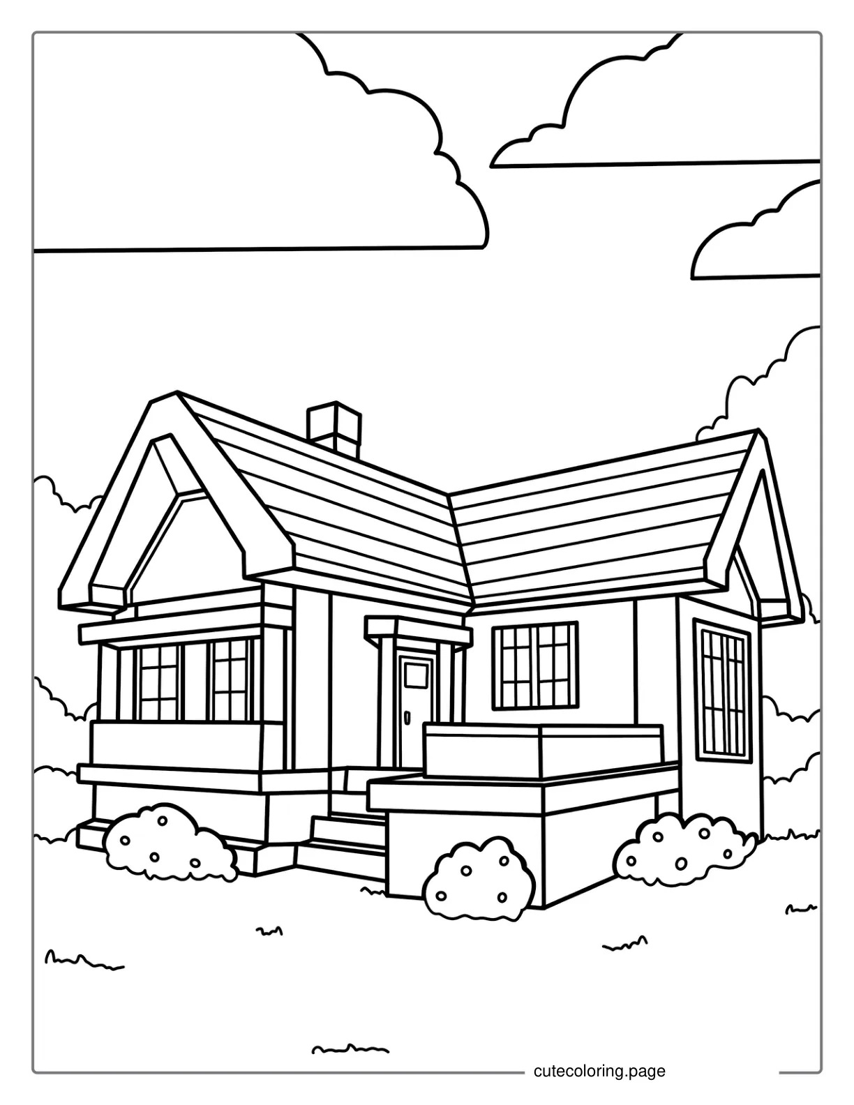 1940s House Coloring Page coloring page