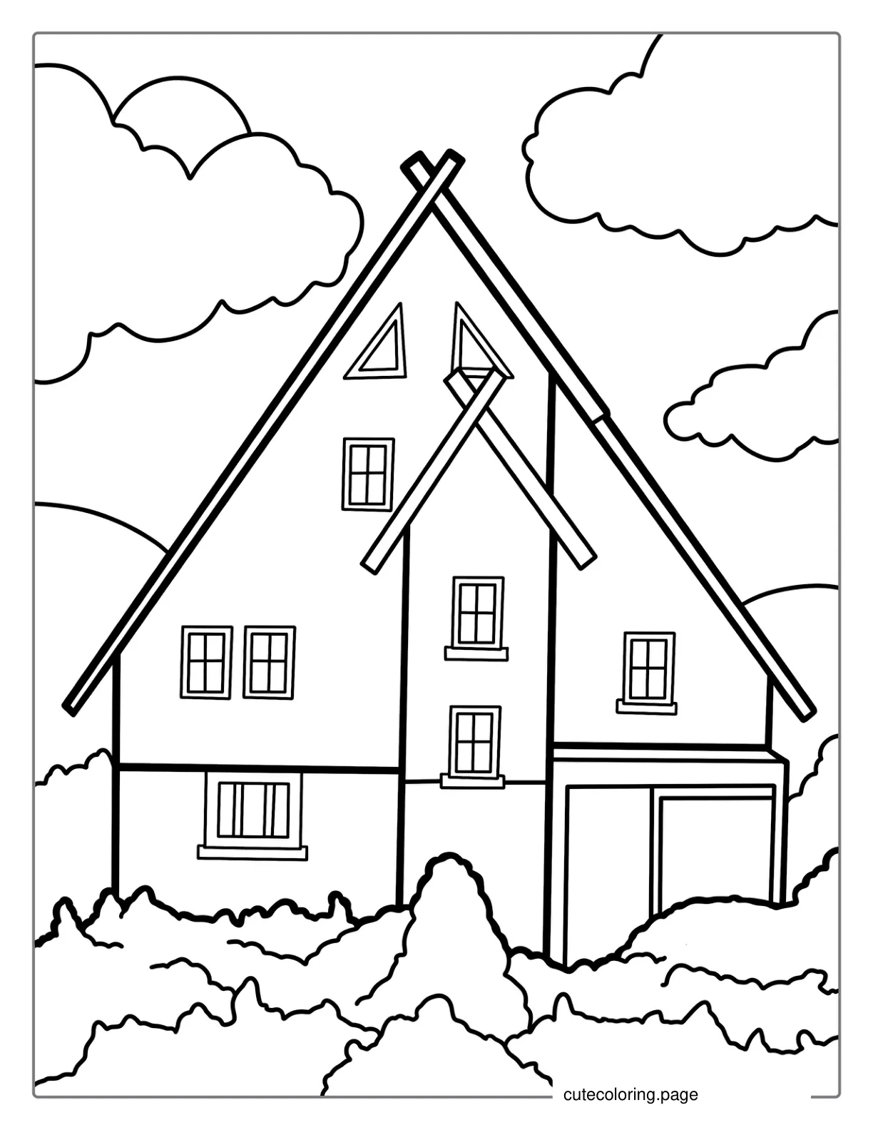 Alpine Inspired House Coloring Page coloring page