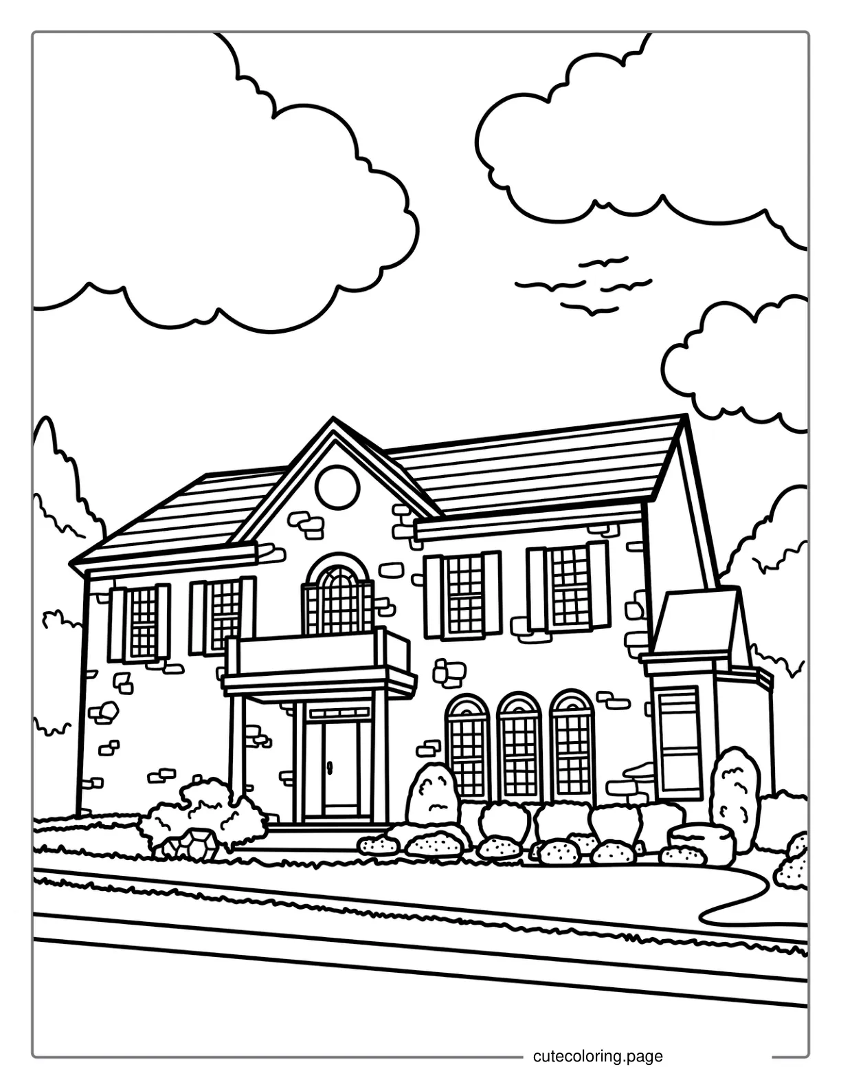 Brick Mansion Coloring Page coloring page