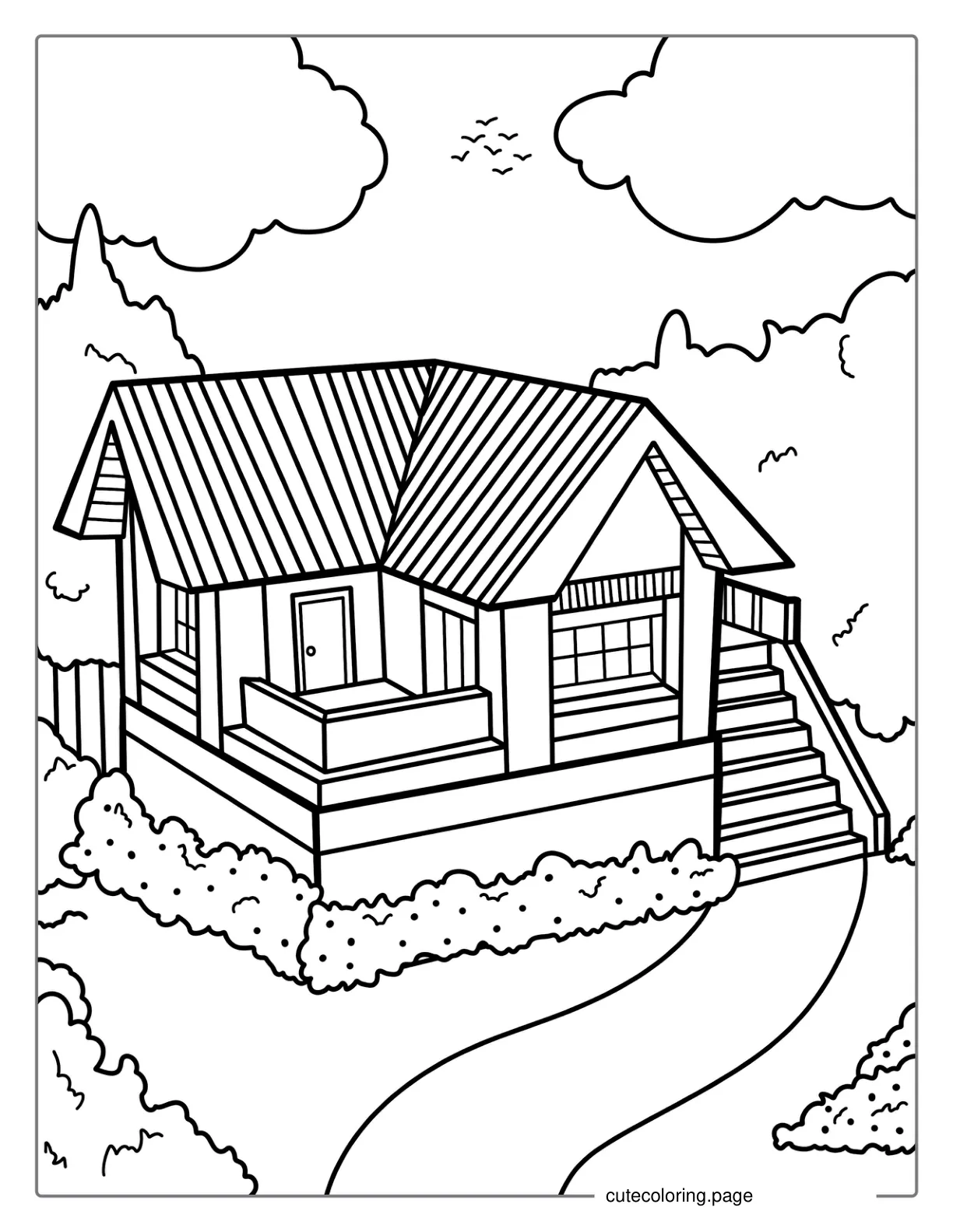 California Bungalow Coloring House coloring page