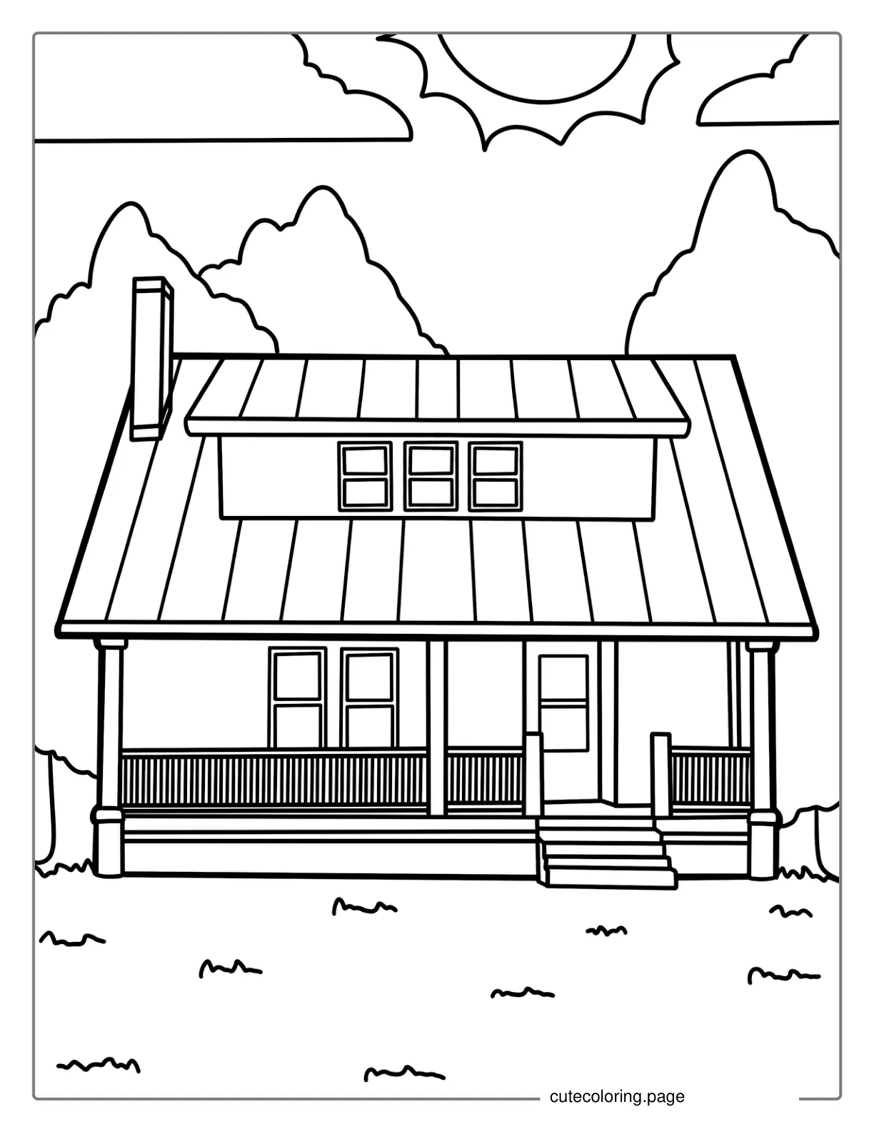 Detailed House Coloring In Page coloring page