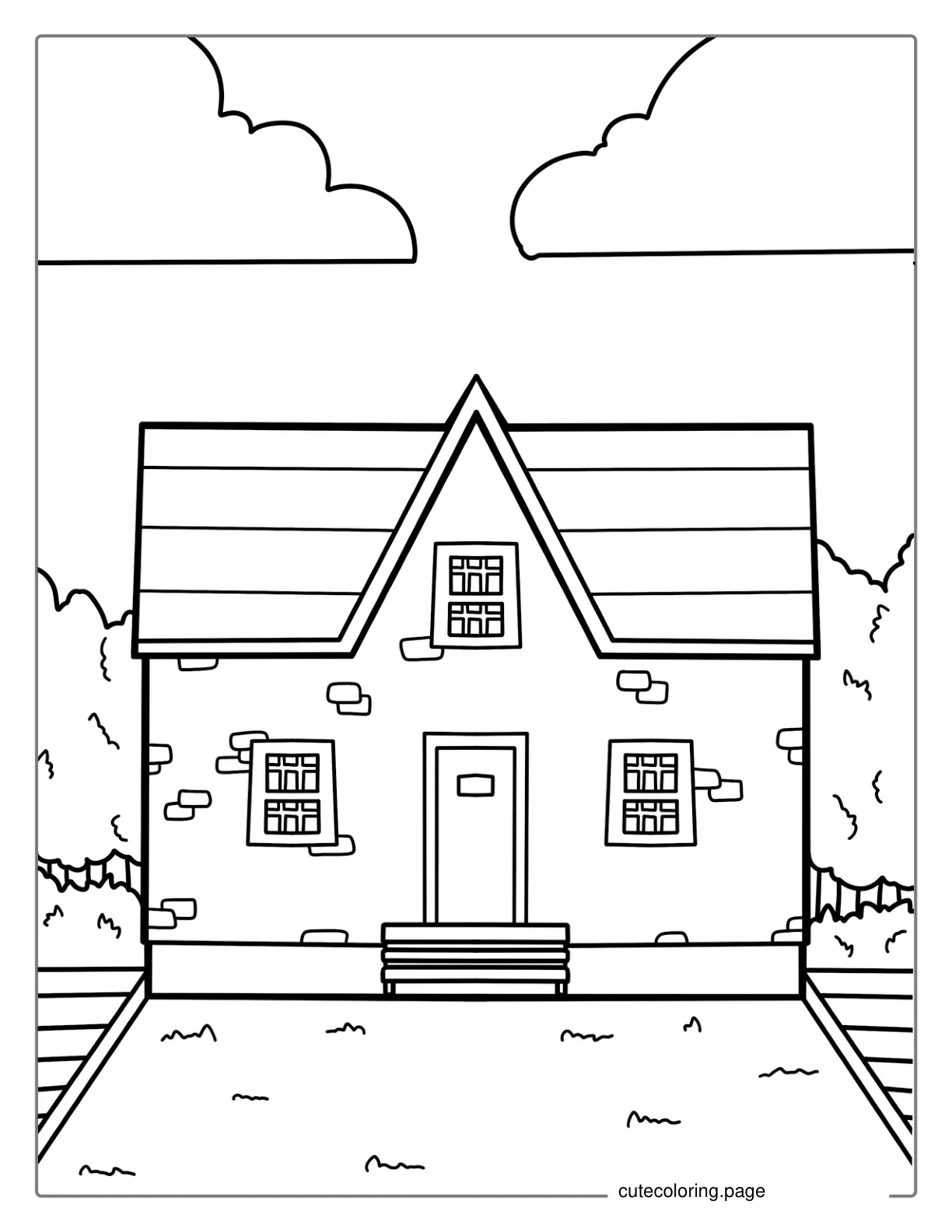 Easy Home To Color In For Kids coloring page