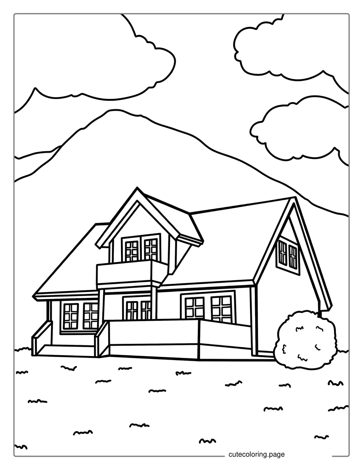 Easy House To Color In coloring page