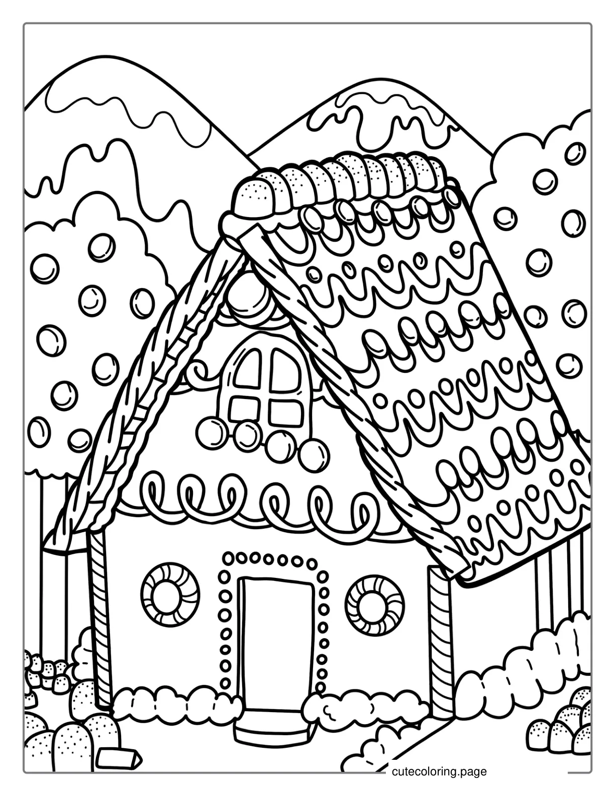 Ginger Bread House Coloring Page coloring page