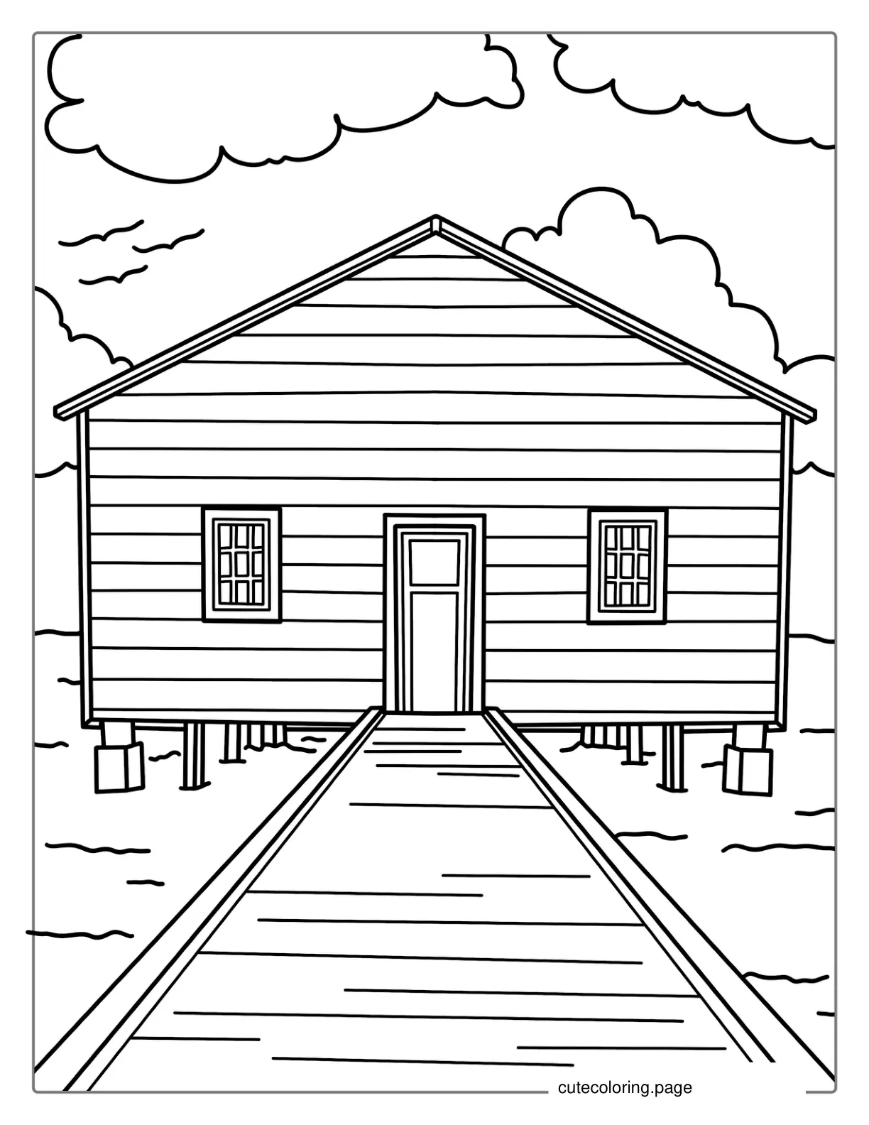 House On Lake For Coloring In coloring page