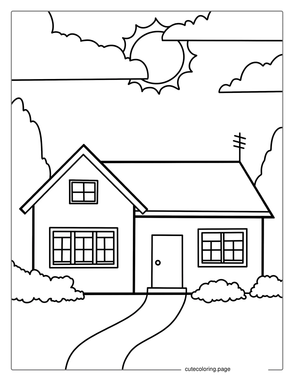 Normal House Coloring In For Preschoolers coloring page