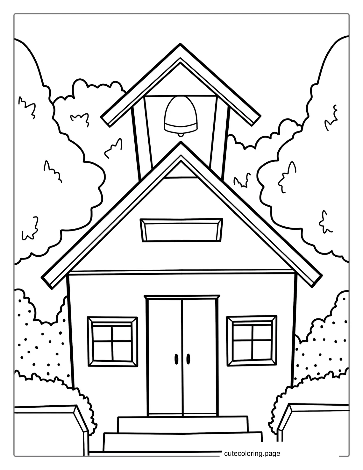 School House Coloring Page coloring page