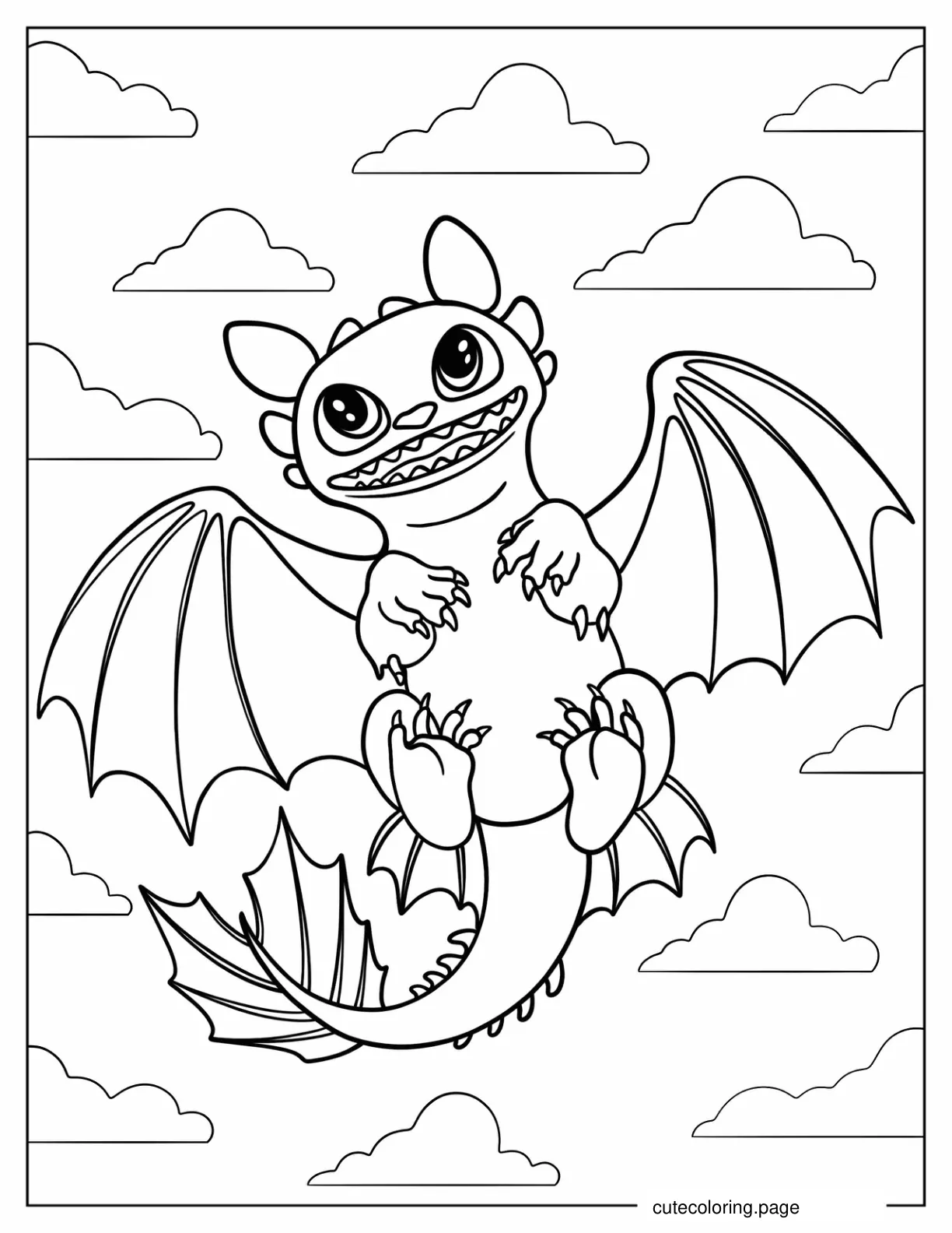 Baby Toothless Coloring Page coloring page