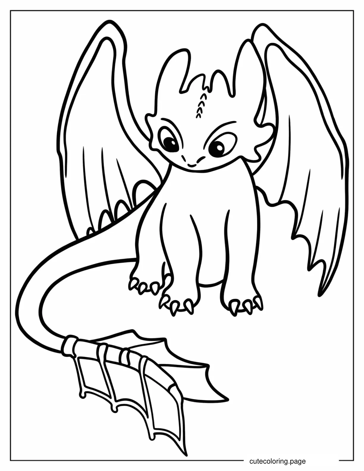 Chibi Toothless Coloring Sheet For Preschoolers coloring page