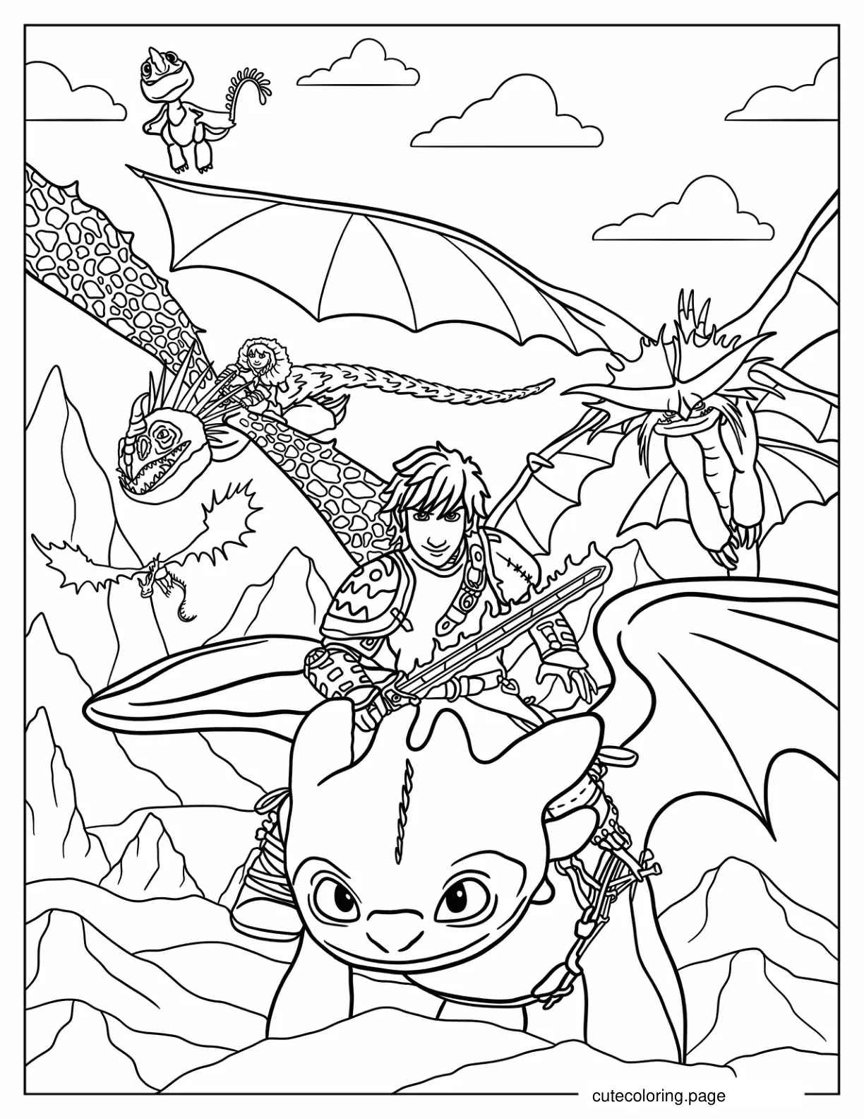 How To Train Your Dragon Detailed Poster coloring page