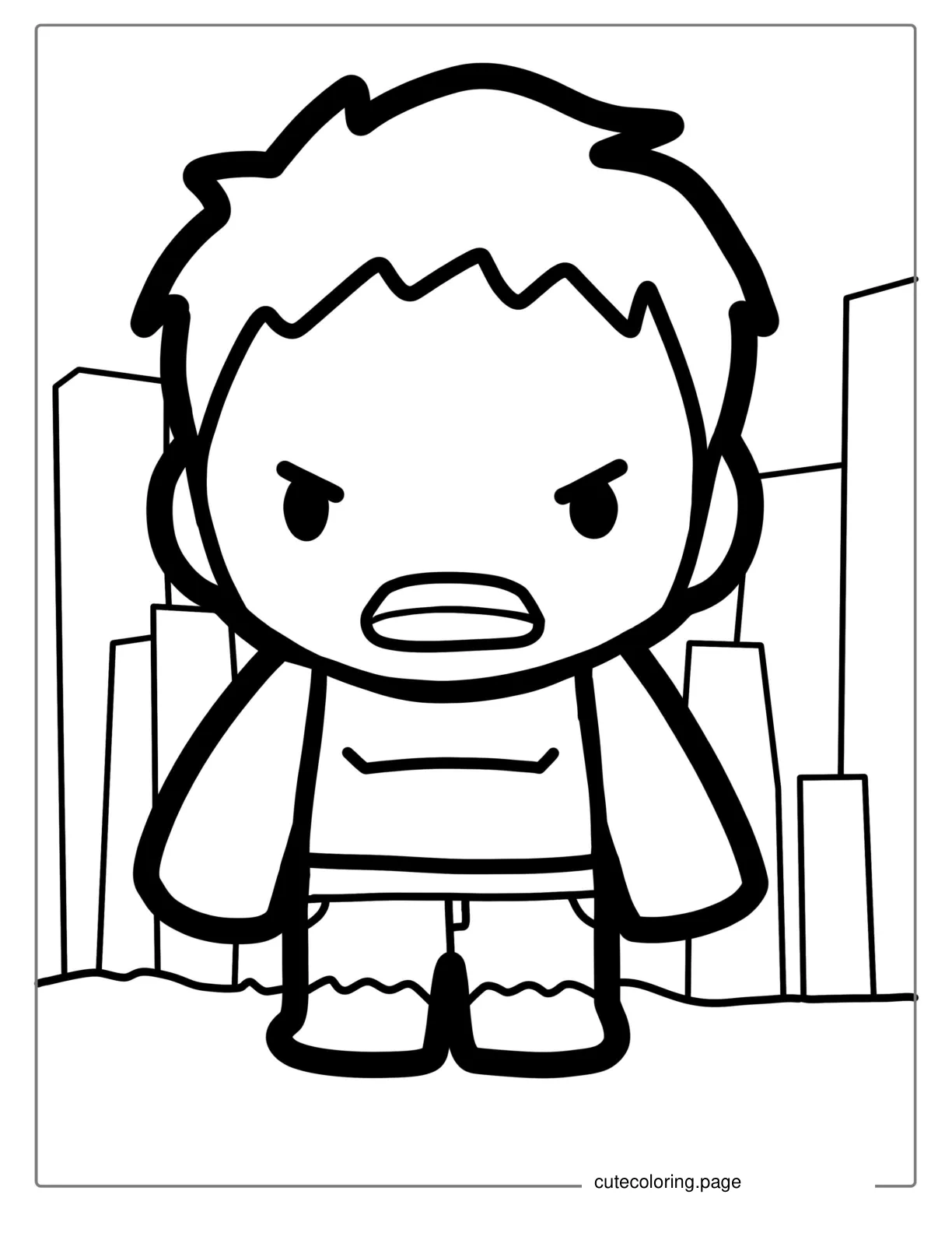 Easy Hulk Coloring Page For Kids coloring page