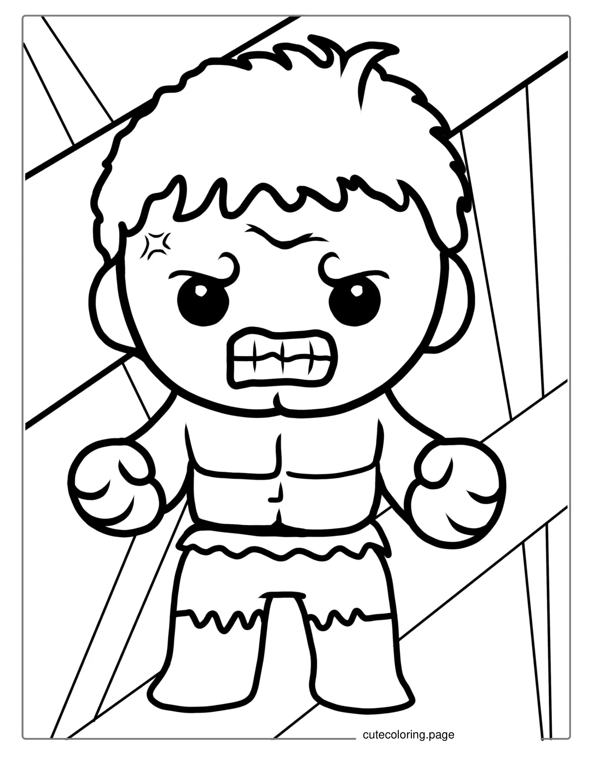 Easy Outline Of Hulk To Color For Young Kids coloring page