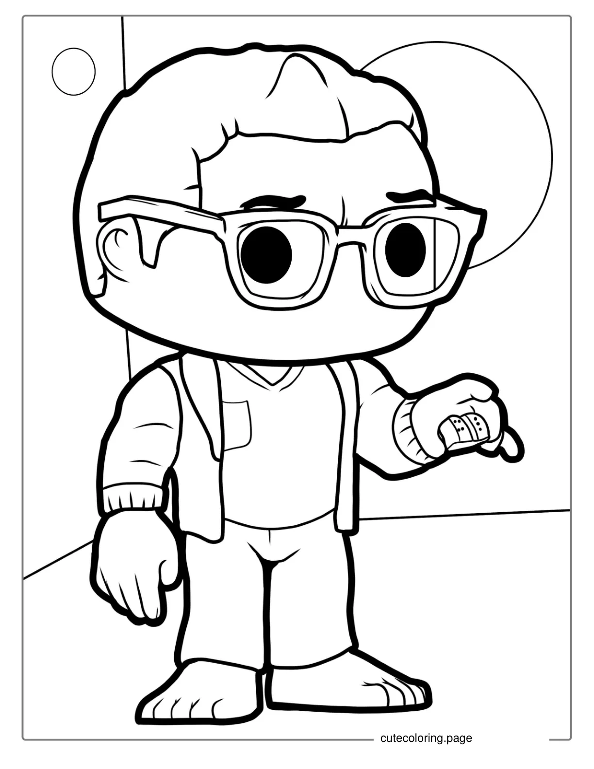 Funko Pop Bruce Banner Wearing Glasses coloring page