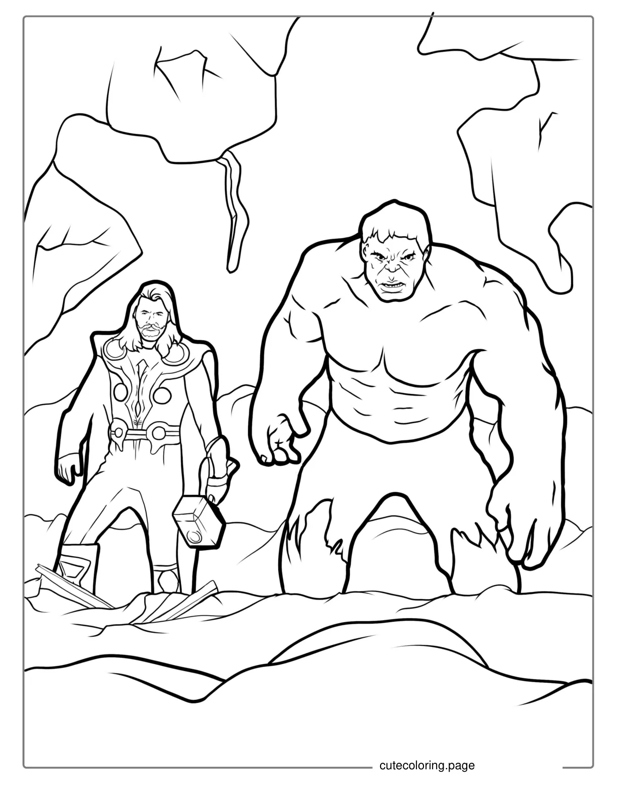 Hulk And Thor Coloring Page coloring page