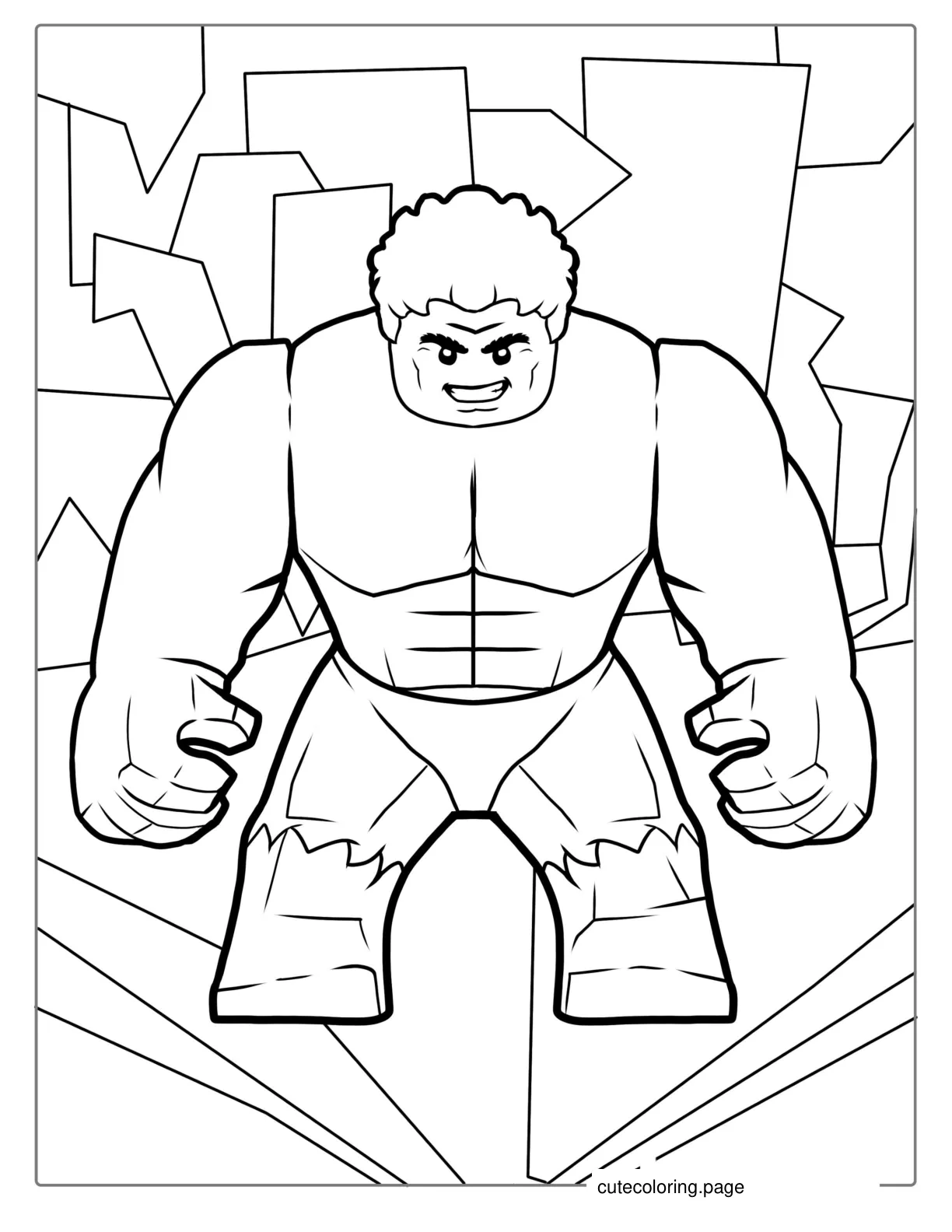 Lego Hulk Smiling Hulk Smash coloring page