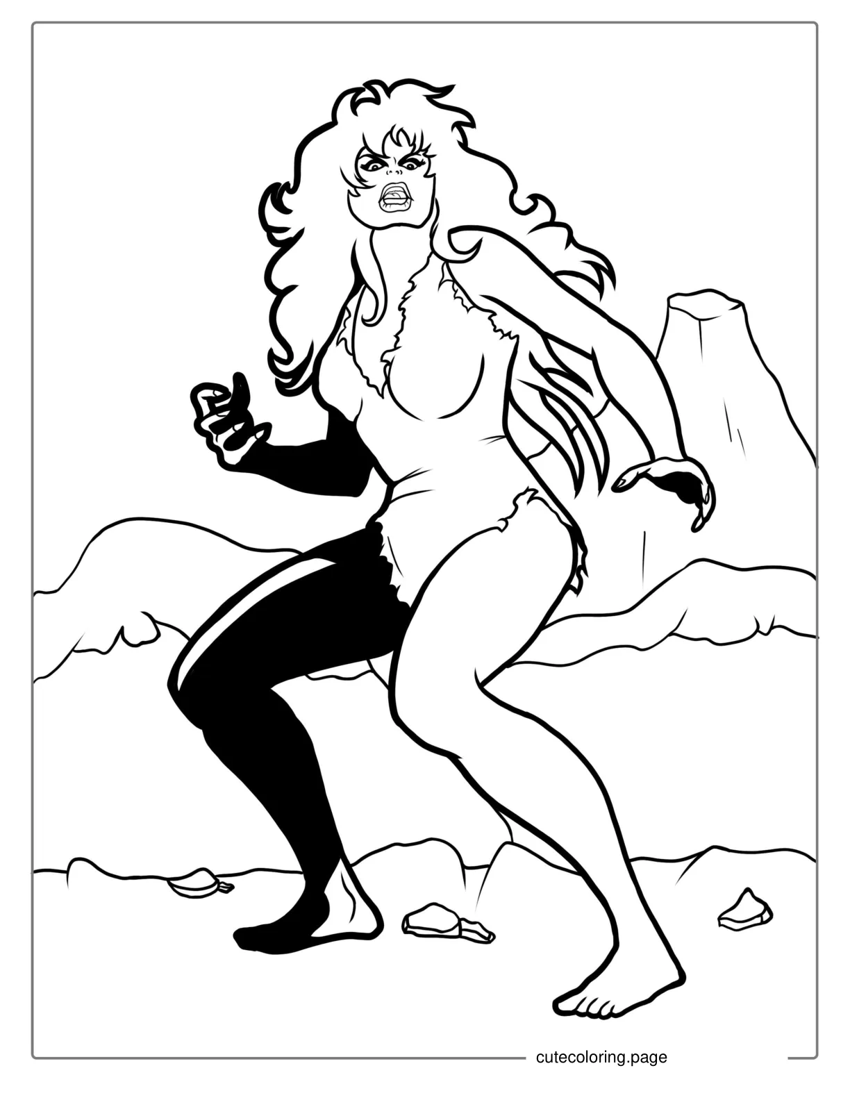 Retro She Hulk Coloring In Page coloring page