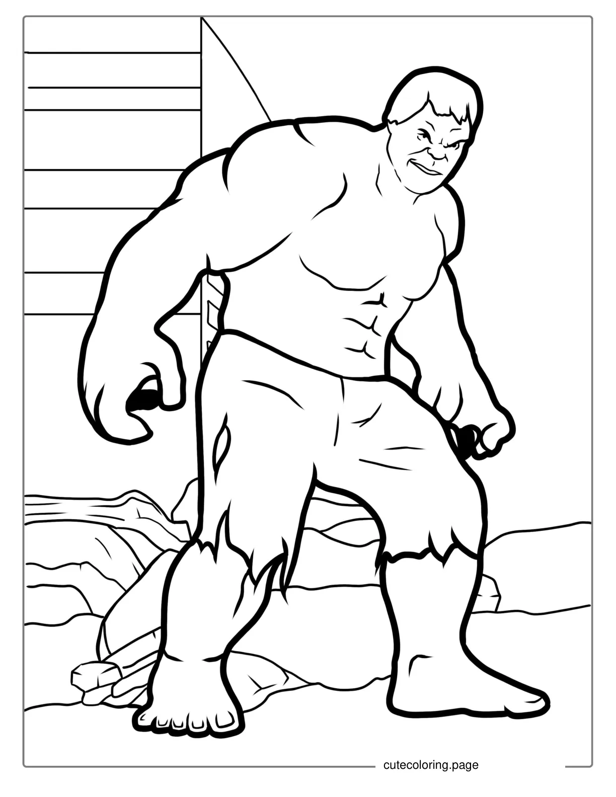 Simple Outline Of Incredible Hulk For Preschoolers coloring page