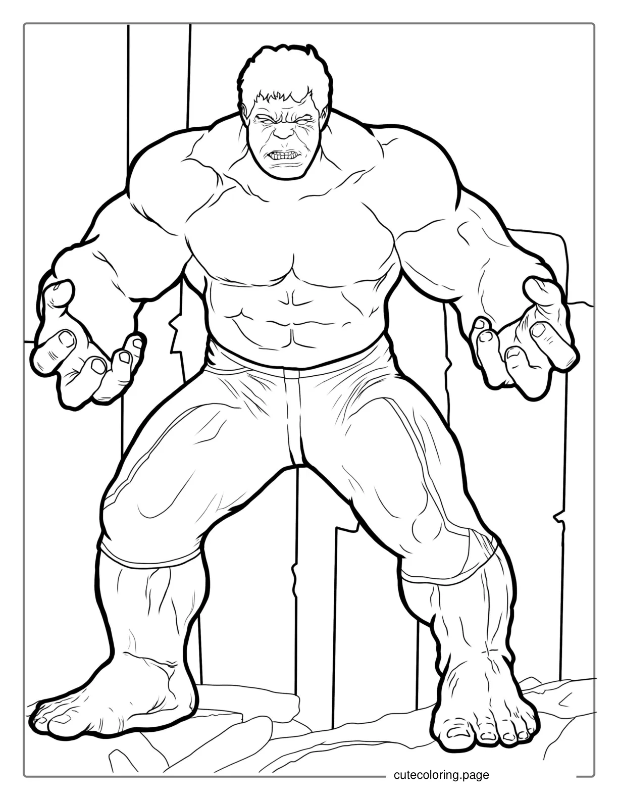 The Incredible Hulk Ready For Battle coloring page