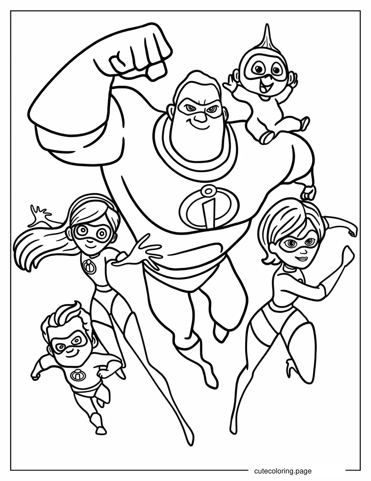 Easy Incredibles Coloring Sheet For Kids coloring page