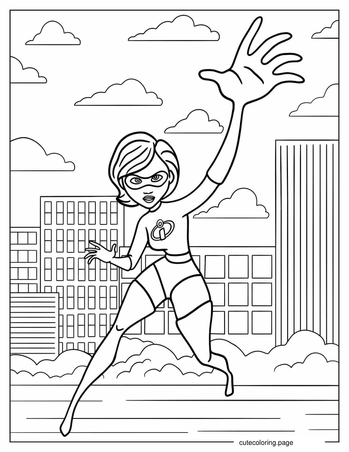 Elastigirl Using Powers Coloring Page coloring page