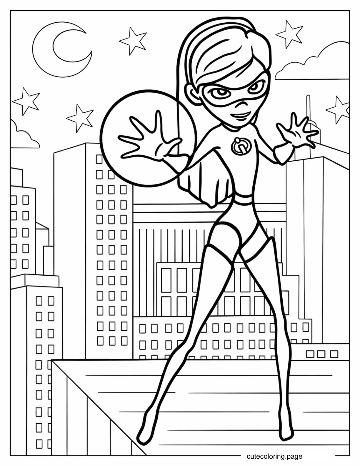 Incredibles Violet Using Force Field coloring page