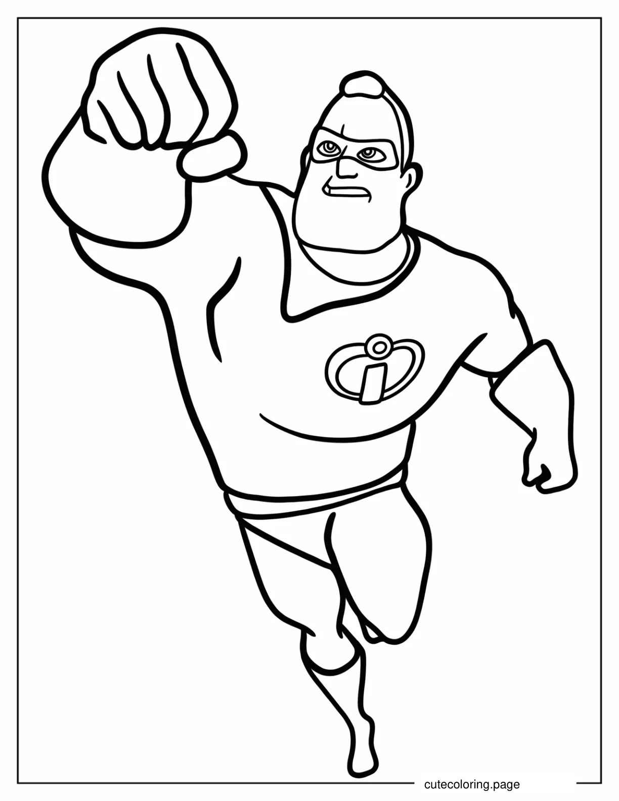 Mr. Incredibles Outline Coloring Sheet For Preschoolers coloring page