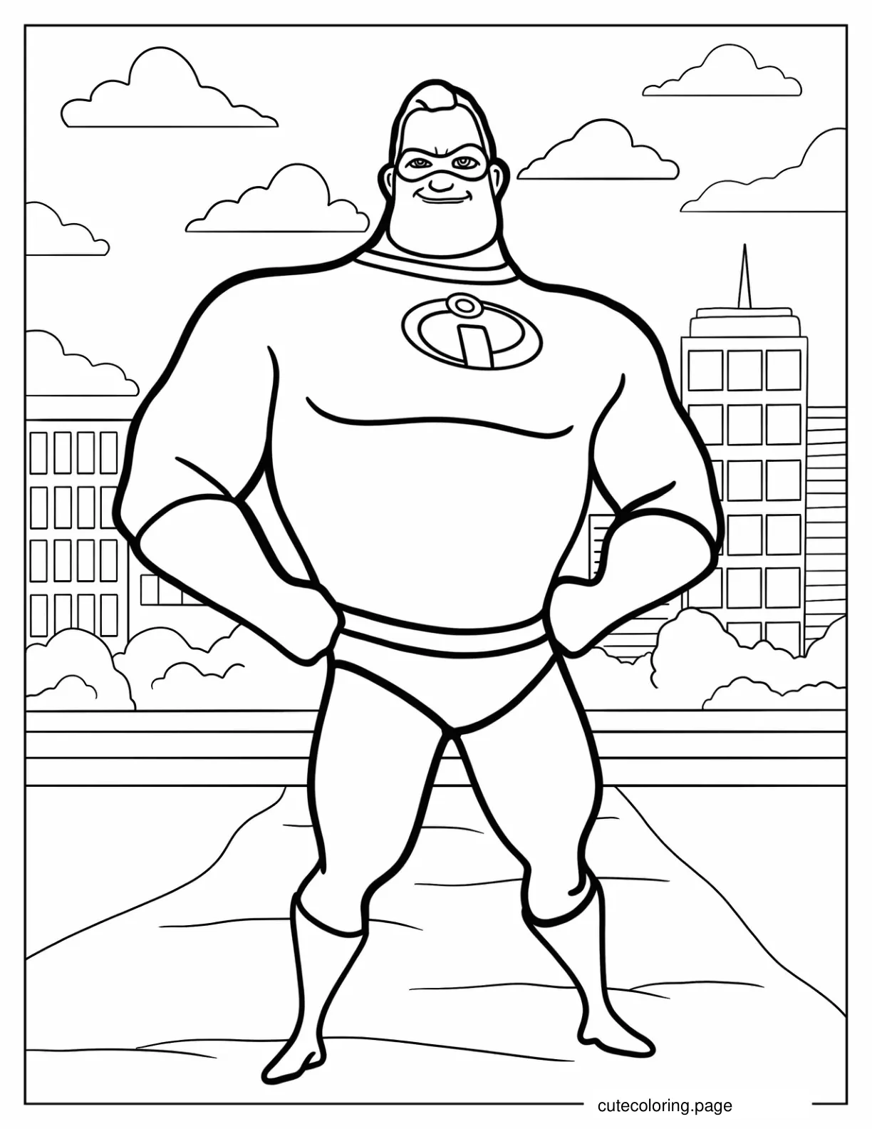 Mr. Incredibles Outline Coloring Sheet coloring page