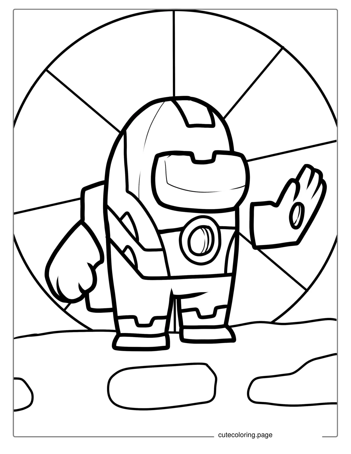 Among Us Themed Iron Man coloring page