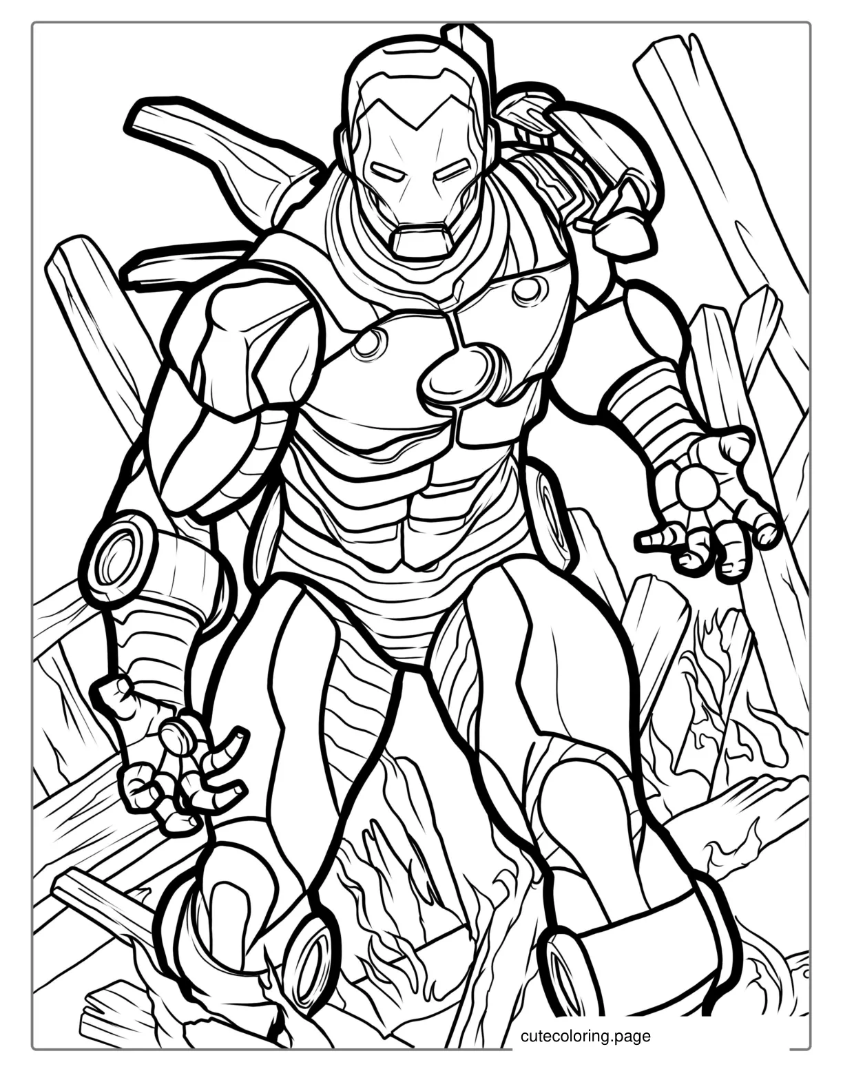 Detailed Iron Man Coloring Page coloring page