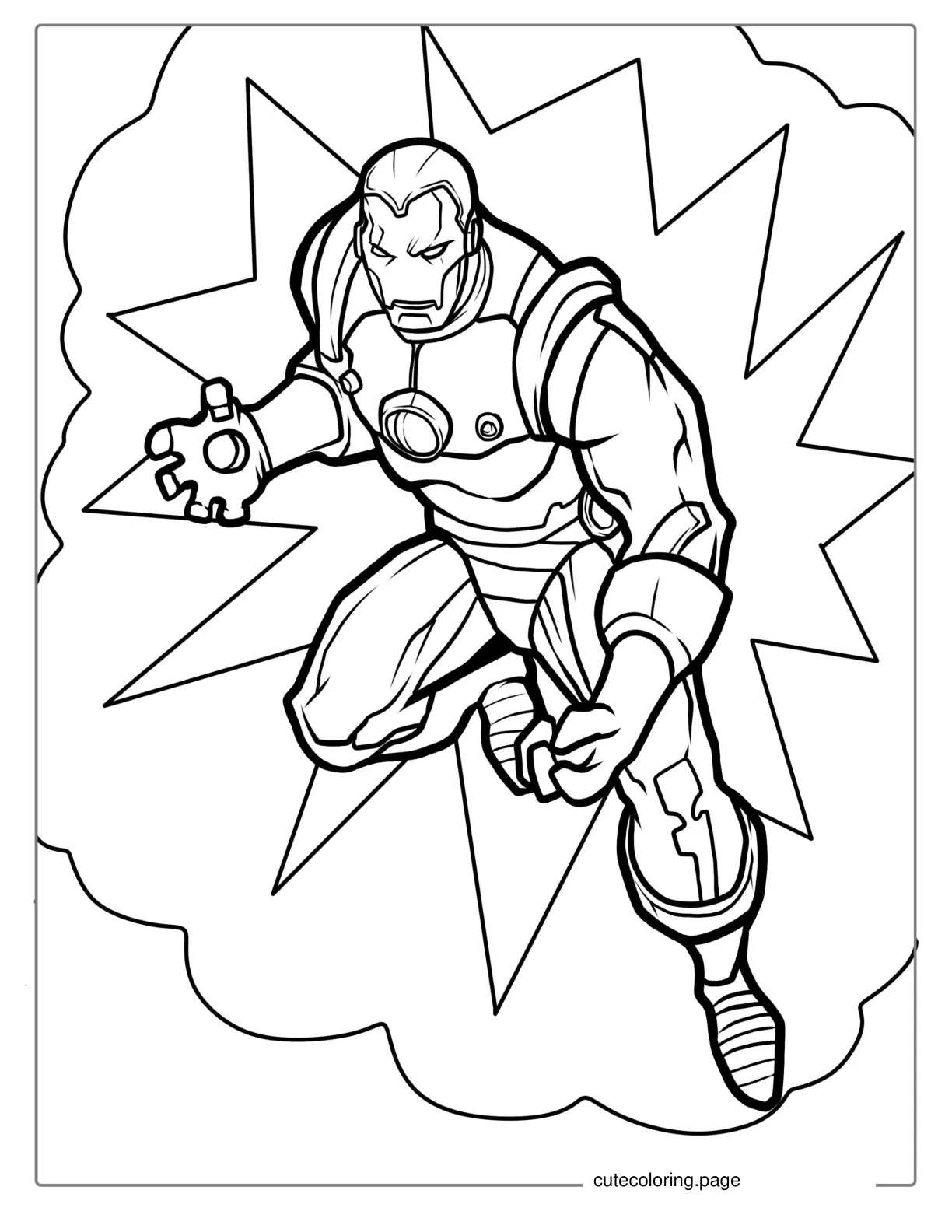 Easy Outline Of Iron Man For Kids coloring page