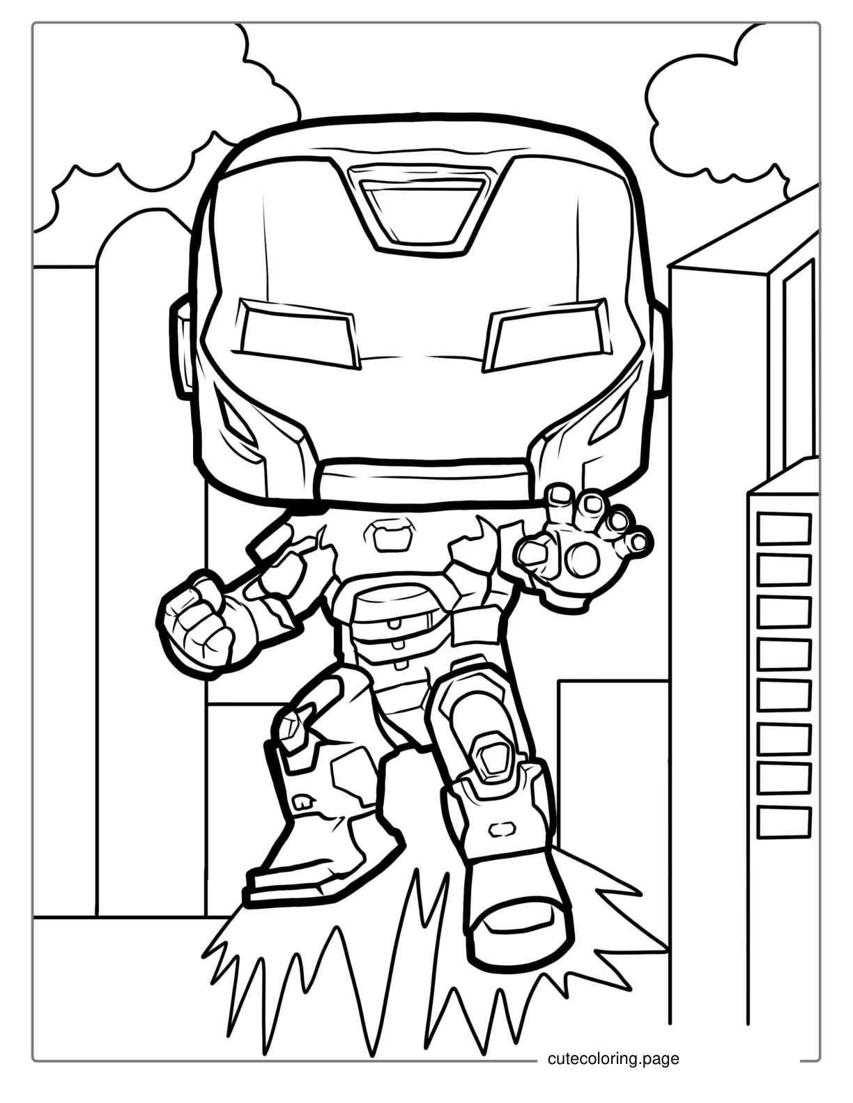 Funko Pop Iron Man Coloring For Kids coloring page