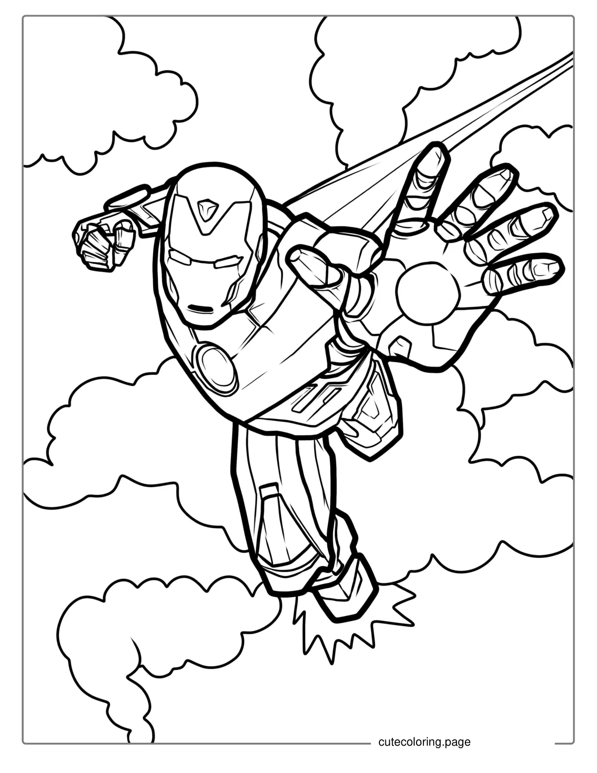 Iron Man Flying Coloring Picture coloring page