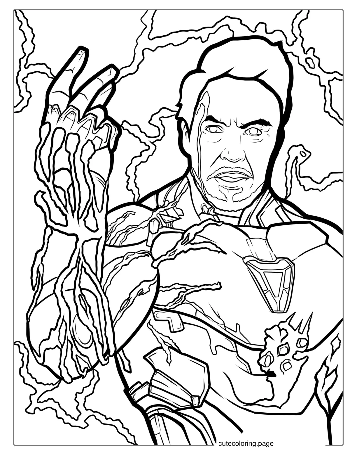 Iron Man With Infinity Stones Coloring Sheet coloring page