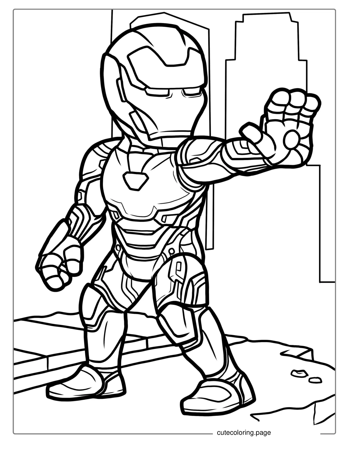 Simple Outline Of Iron Man To Color coloring page