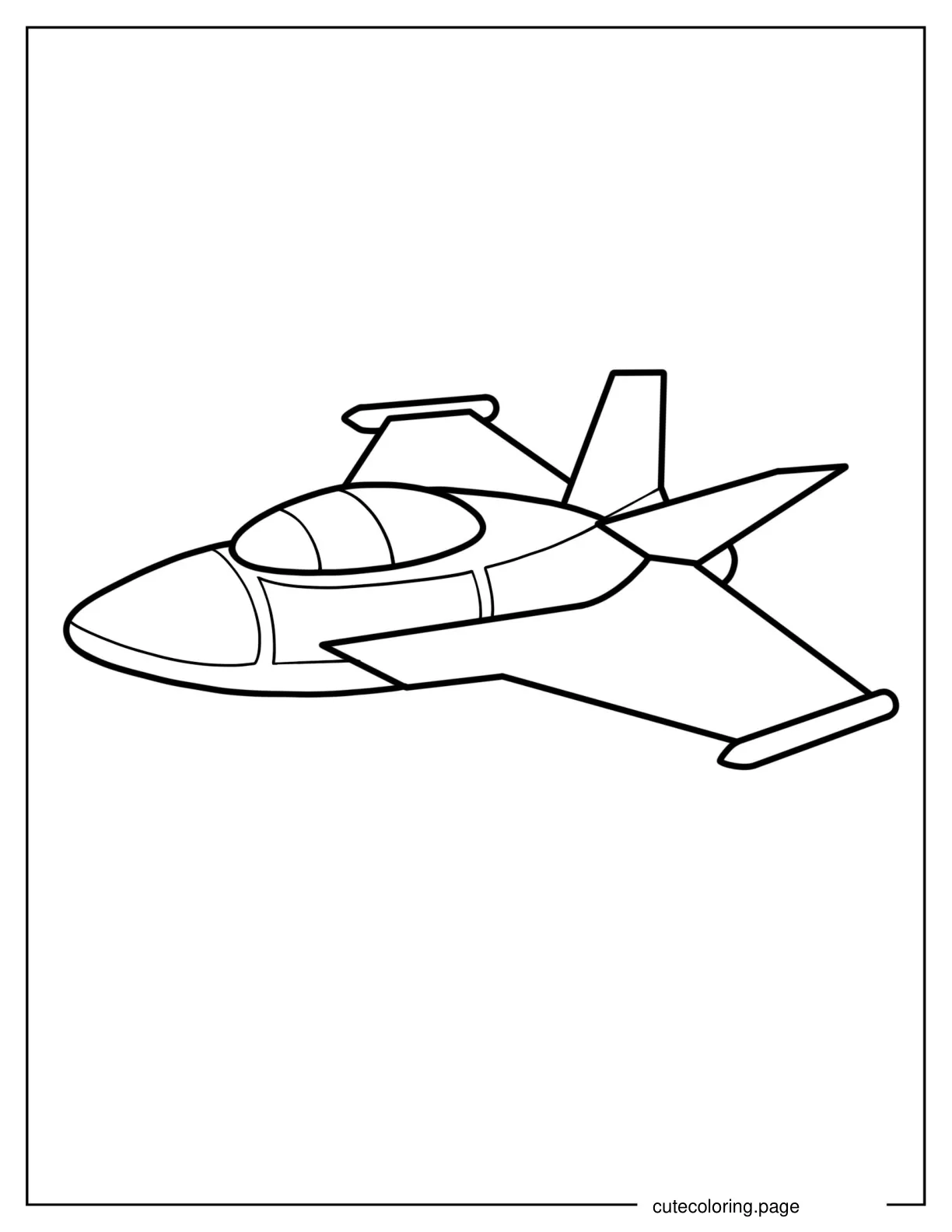 Cartoon Jet Figure To Color In For Preschoolers coloring page