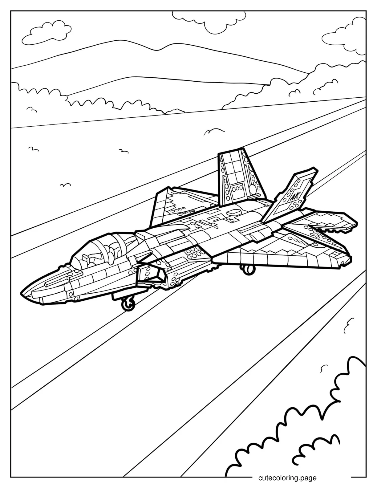 Coloring Page of Detailed Lego Jet coloring page