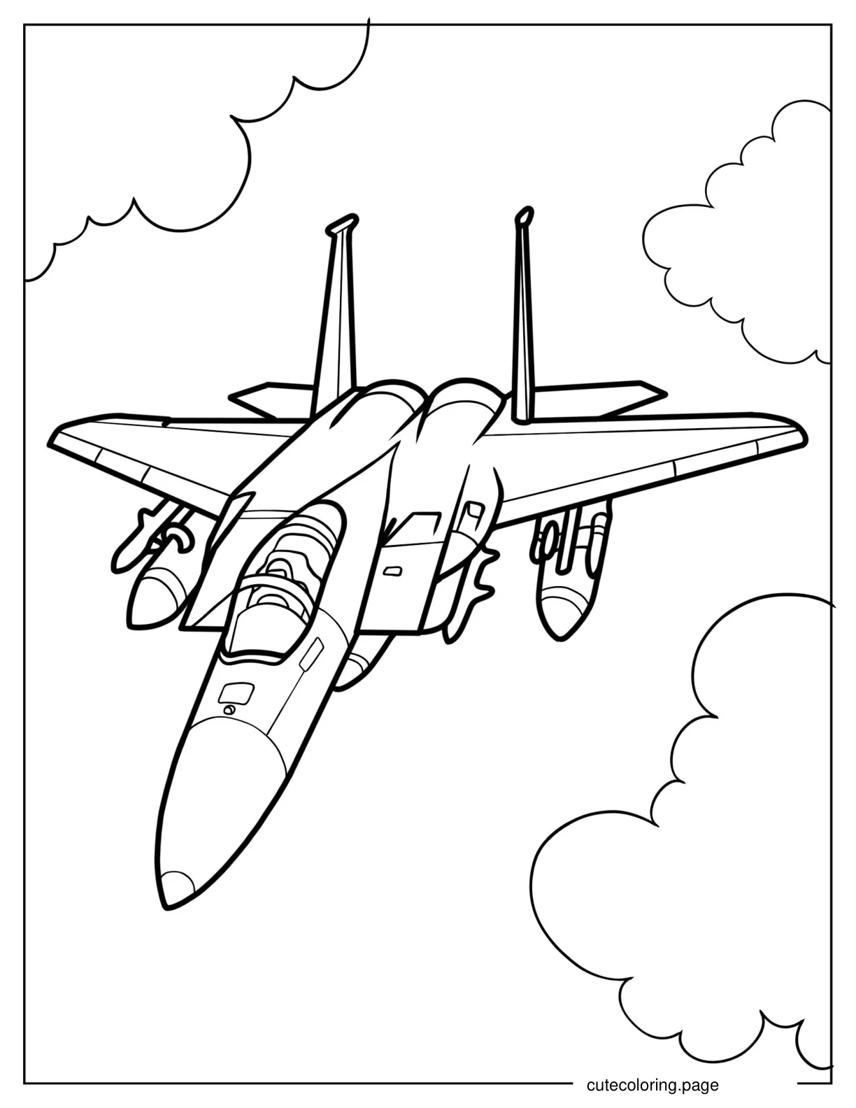 Coloring Page of McDonnel Douglas F 15 Eagle U.S. Jet coloring page