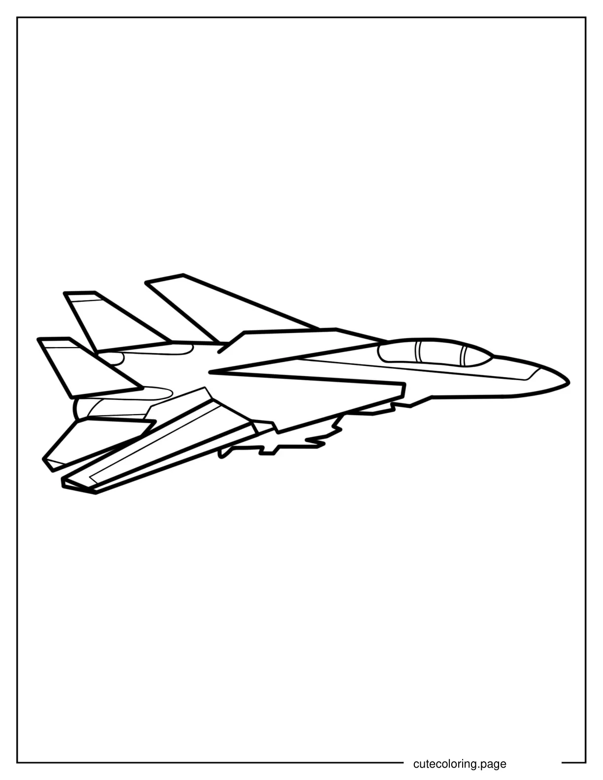 Easy Jet Outline for Preschoolers coloring page