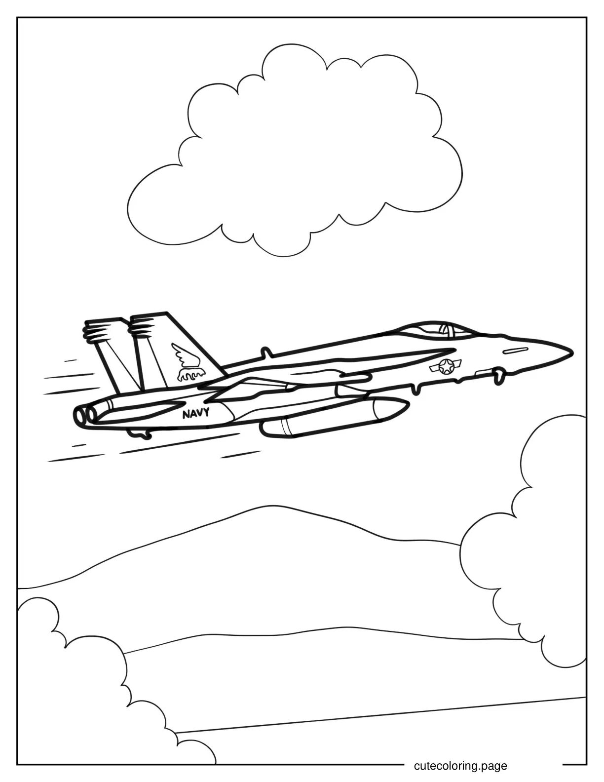 Fast Boeing F_A 18E_F Super Hornet U.S. Jet  coloring page