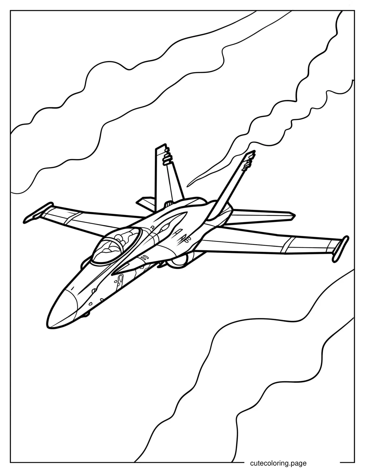 Super Hornet Jet Coloring In For Kids  coloring page