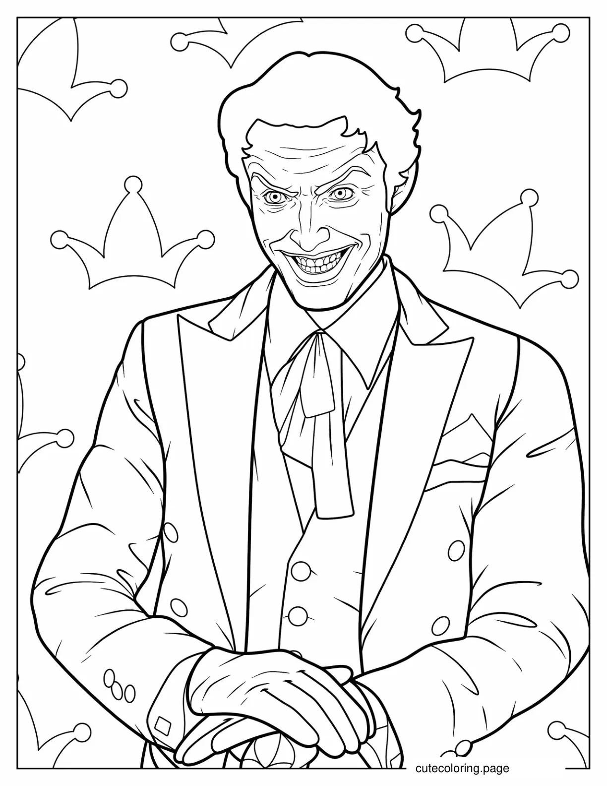 Coloring Sheet Of Joker With Creepy Smile coloring page