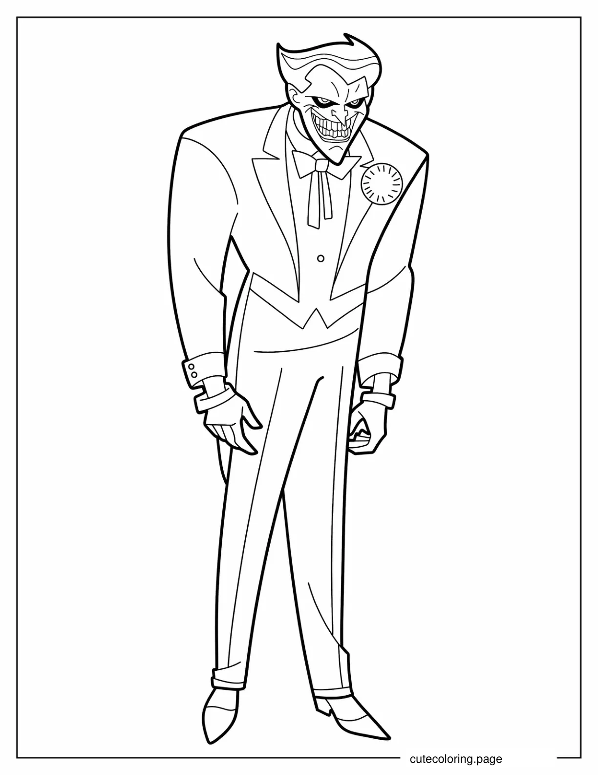 Easy Coloring Sheet Of Scary Joker coloring page