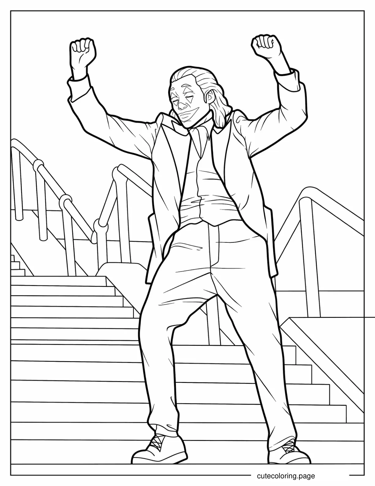 Joker_s Iconic Stairs Dance Coloring In coloring page