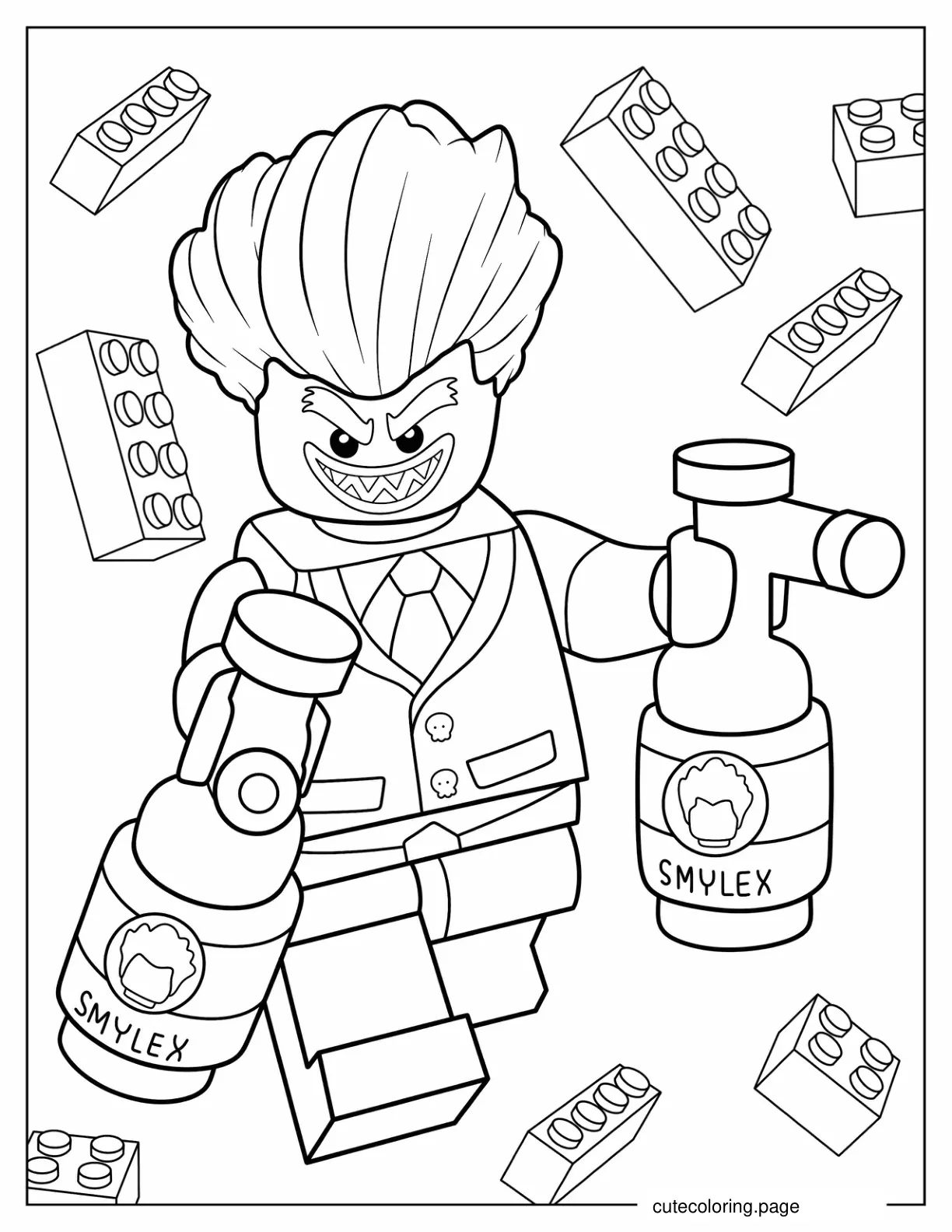 Lego Joker With Weapons Coloring Sheet coloring page